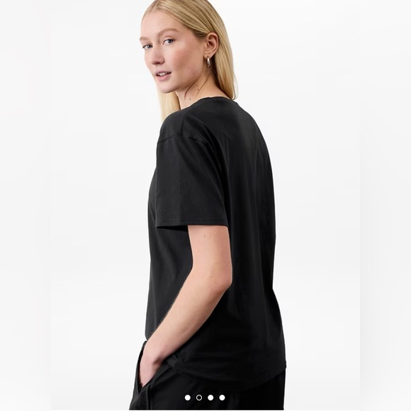 NWT Athleta True Cotton Tee - Black - Medium - Picture 2 of 9